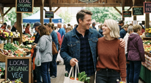 A couple visiting truros farmers market in nova scotia. (Generated with AI) (Generated with AI) (Generated with AI) (Generated with AI) (Generated with AI)
